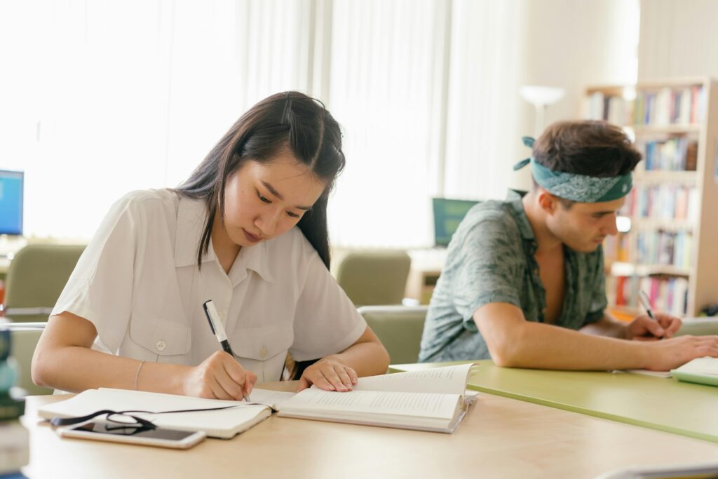 Man and Woman in the Library